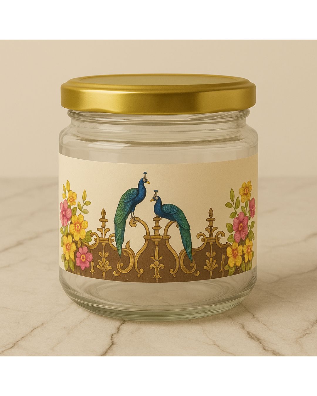MDF gift box white flower print Full MGI with 3 jars