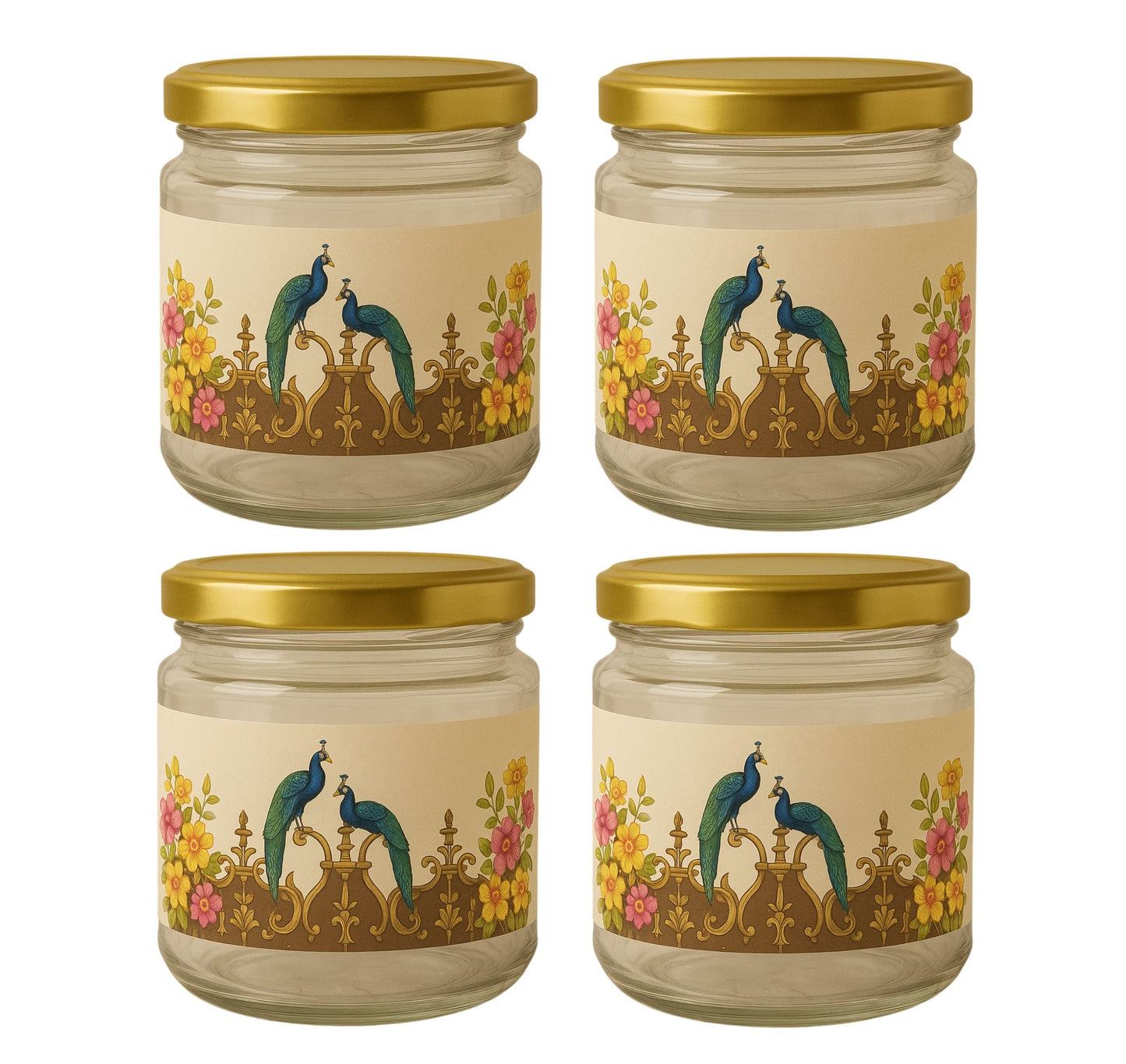 MDF gift box white flower print Full MGI with 3 jars