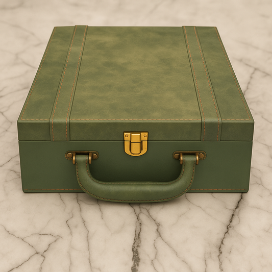 MDF gift box with oxford green belt – 4 Salsa Jars