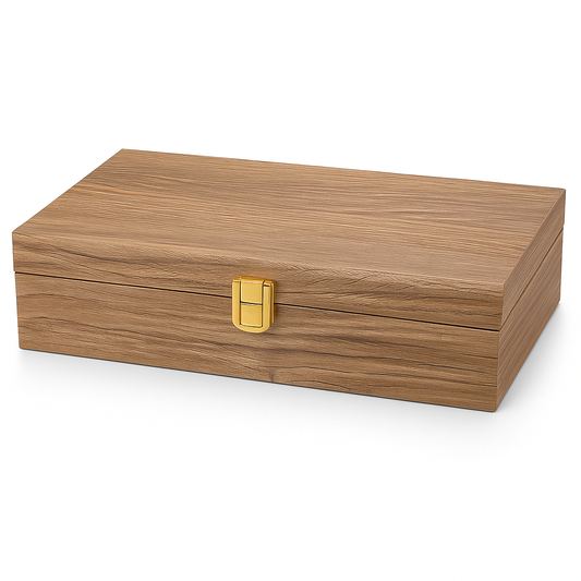 MDF Wood Storage Teak Box - 7 x 13 Inches Two Compartments